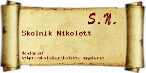 Skolnik Nikolett névjegykártya